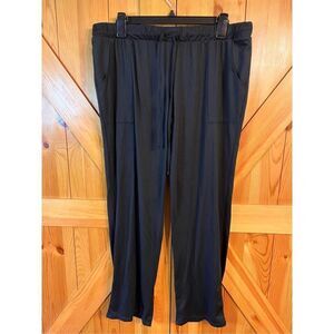 Lucky Brand Lounge Pants Women's Large Black Elastic Waist Drawstrings Front Pck